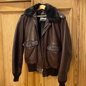 Vintage men’s Schott leather bomber jacket coat 42